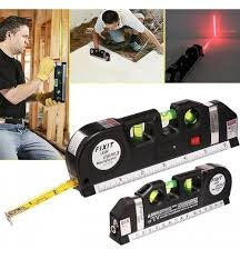 FIXIT Laser Level Pro 3 – 4-in-1 Measuring Tool with Laser, Ruler & Tape (Professional Alignment Tool)